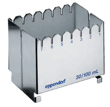 德國艾本德（Eppendorf）ReservoirRack,用于存放10mL、30mL和100mL試劑槽。最多可以放置7個試劑槽模塊或試劑槽