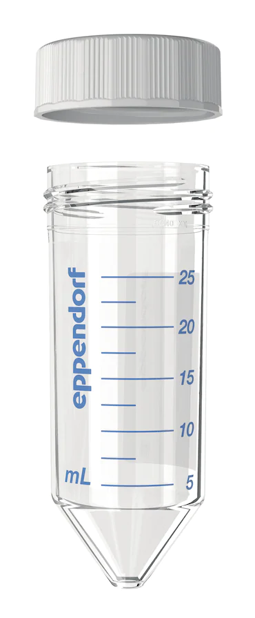 艾本德Eppendorf Conical Tubes 25 mL 帶螺旋蓋, 25 mL, 啟動套裝，4  個單離心管架，6  個轉子適配器，轉子孔可容納 50  mL 錐形管, PCR 潔凈級, 無